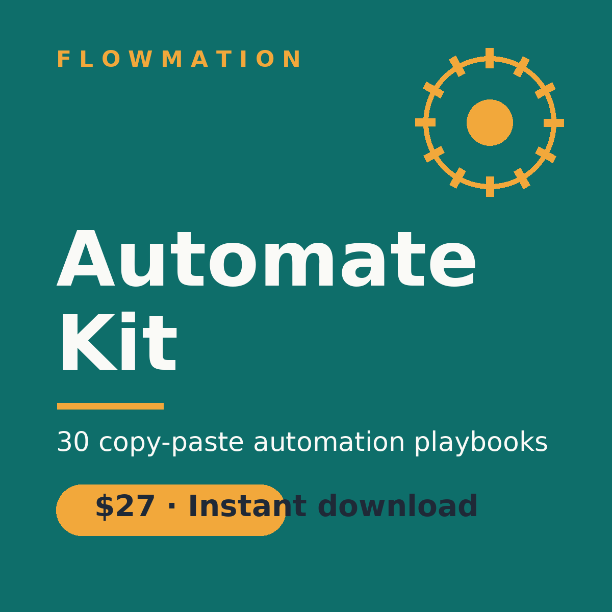 AutomateKit cover — 30 copy-paste automation playbooks